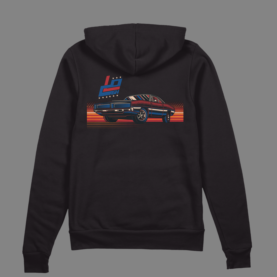 LOCASH - Retro Muscle Car - Zip-Up - Black