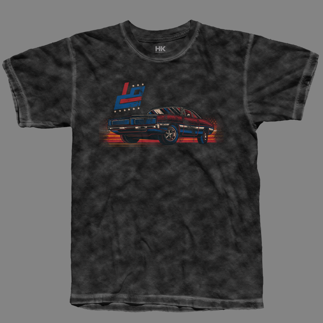 LOCASH - Retro Muscle Car - Shirt - Vintage Black