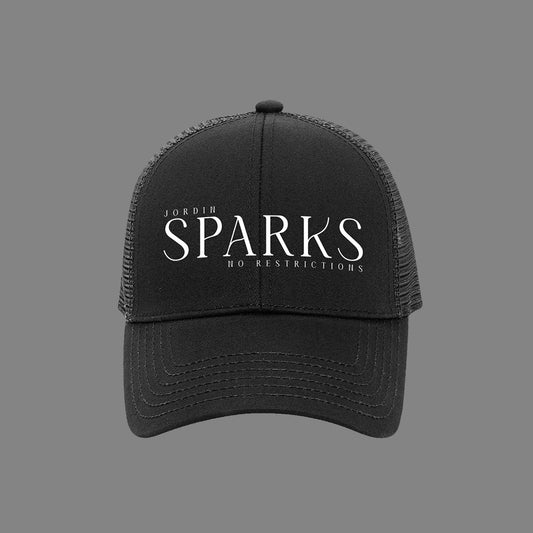 Jordin Sparks Trucker Hat - Black w/ White Logo