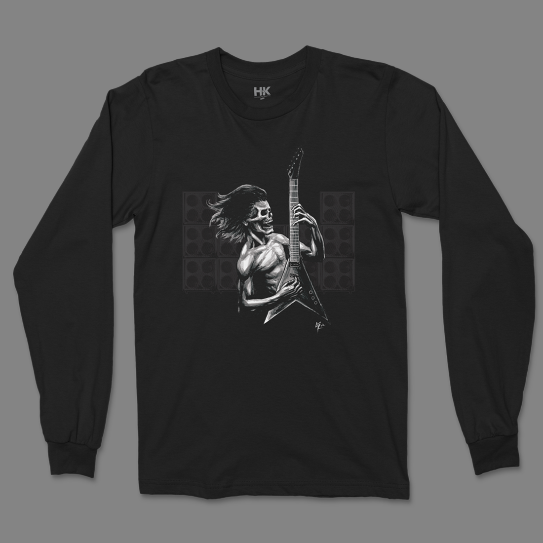 Dark Spotlight - Guitar Shredder Long Sleeve Shirt - Black