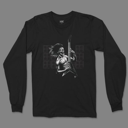 Dark Spotlight - Guitar Shredder Long Sleeve Shirt - Black