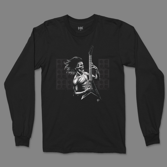 Dark Spotlight - Guitar Shredder Long Sleeve Shirt - Black