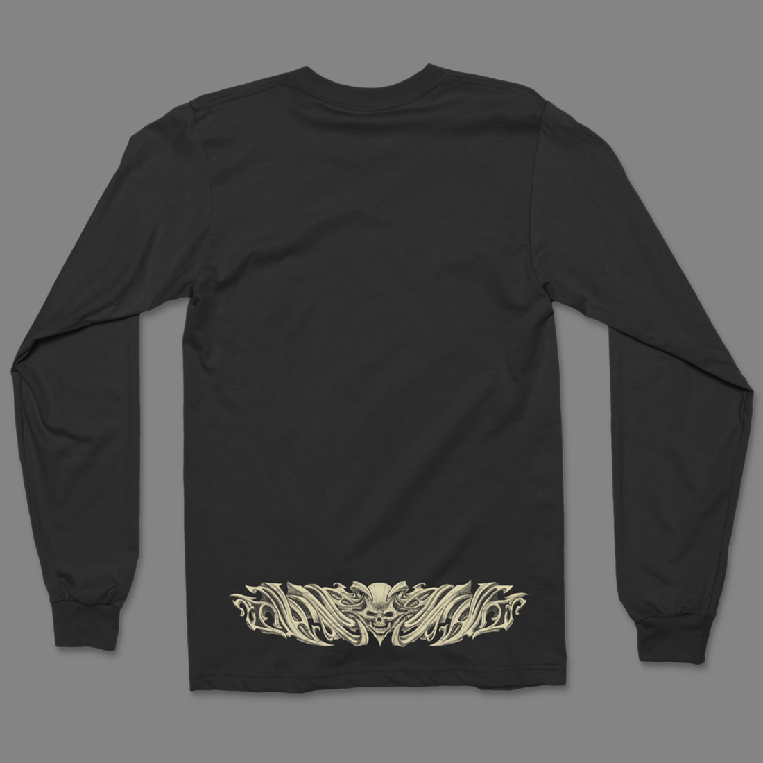 Dark Spotlight - Laughing Skull Long Sleeve Shirt - Black