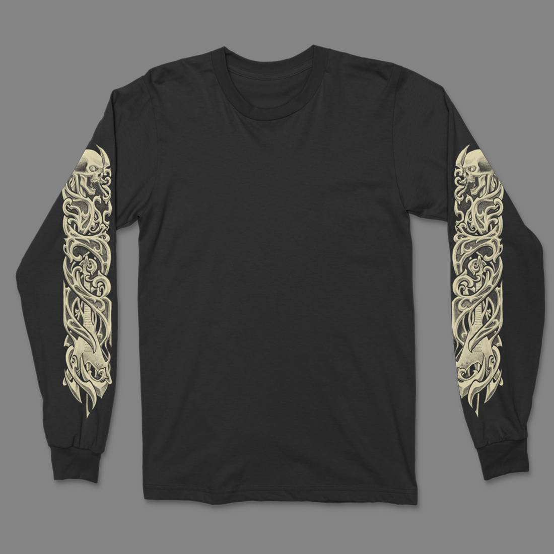 Dark Spotlight - Laughing Skull Long Sleeve Shirt - Black