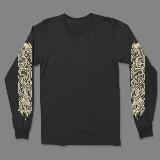 Dark Spotlight - Laughing Skull Long Sleeve Shirt - Black